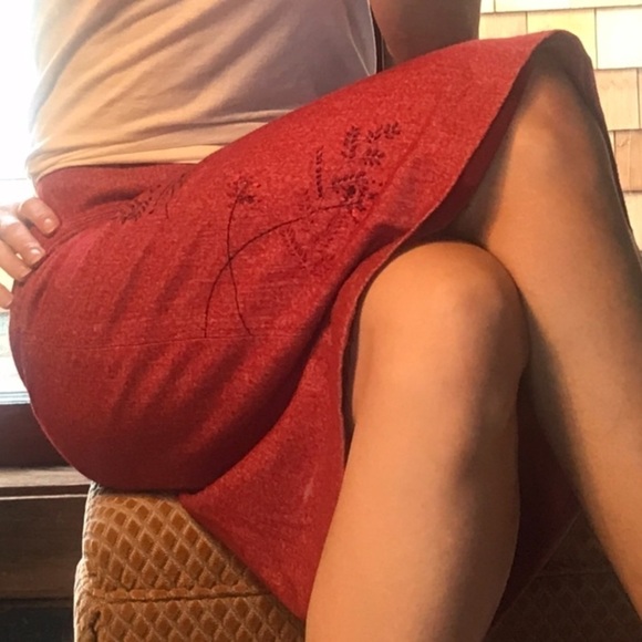 Bcbgmaxazria Wool Blend Embellished Pencil Skirt - Picture 4 of 8